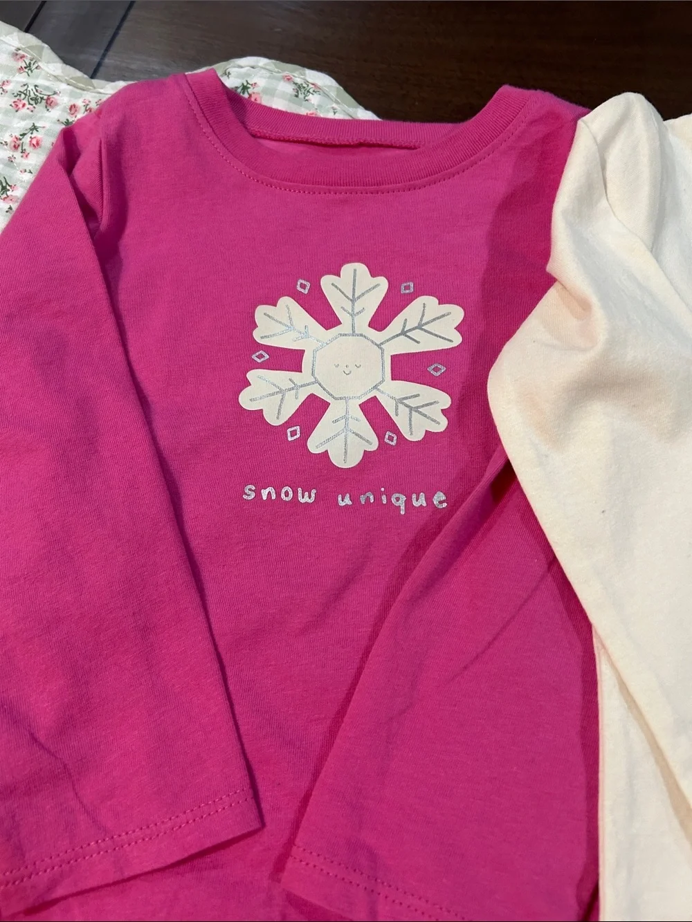 Carters Long-Sleeve One-Piece Bodysuits - Pink & Cream 24 months